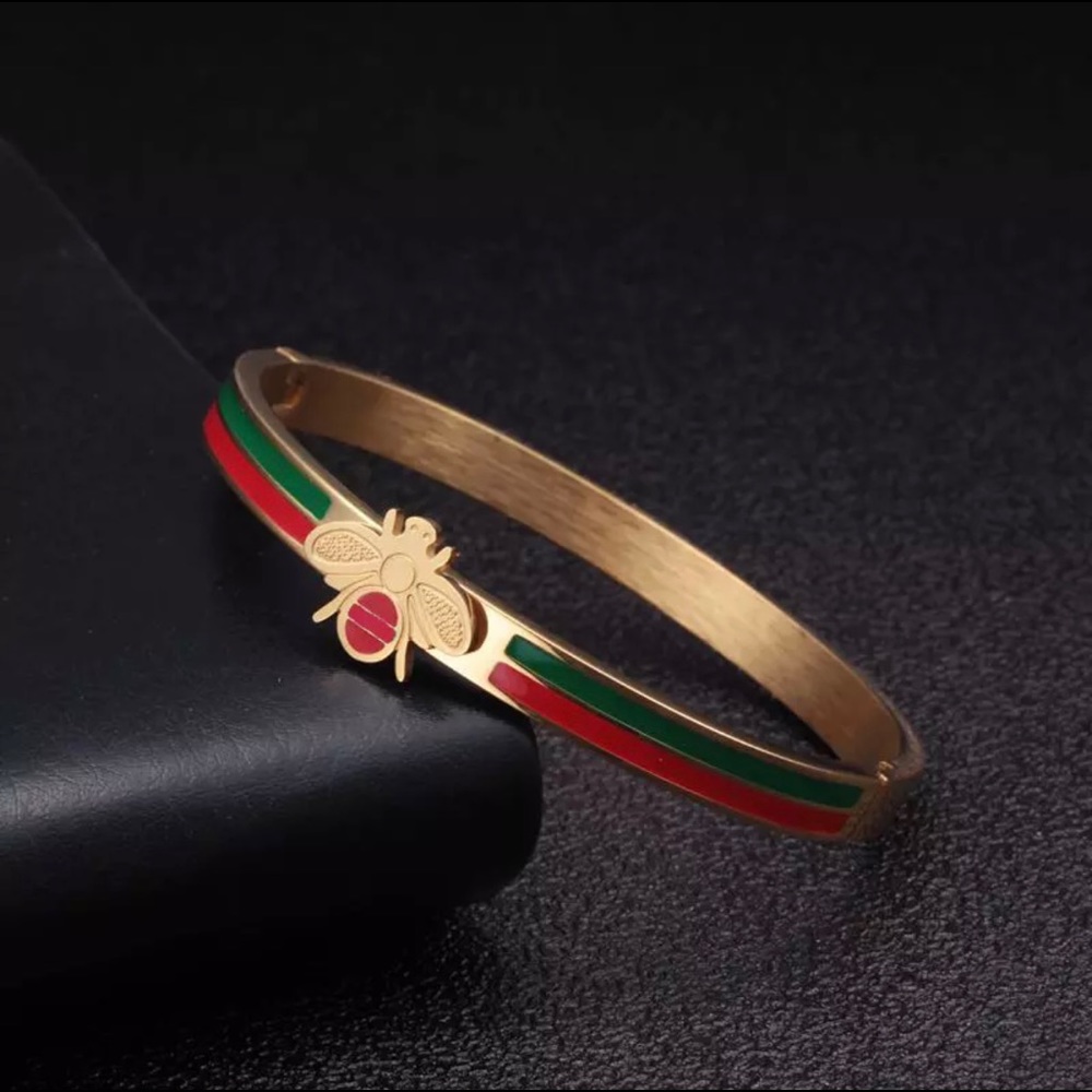 Luxury Brand Stainless Steel Jewelry Men Woman Bangle Bee Gold